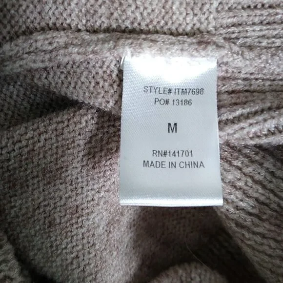 143 STORY Ruffle Sweater Retro 80s 90s Preppy Prep Clean Girl Tan Brown Sz M - Picture 6 of 8